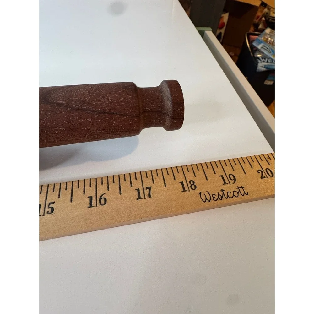 VTG‎ Solid Hardwood Rolling Pin One Piece Heavy Artisan Turned Wood Baker Tool